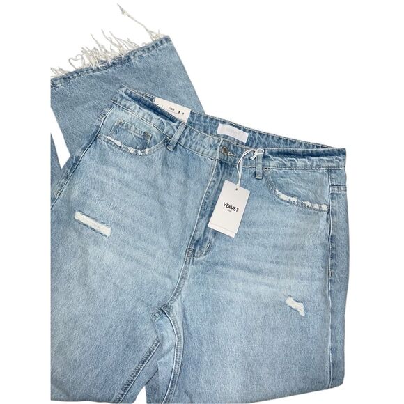 Vervet Leslie Jeans Size 14 32 Distressed 90s Style Vintage High Rise Denim New - Picture 7 of 14